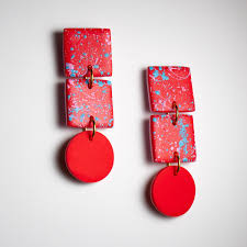 Zara Red Splash Earrings