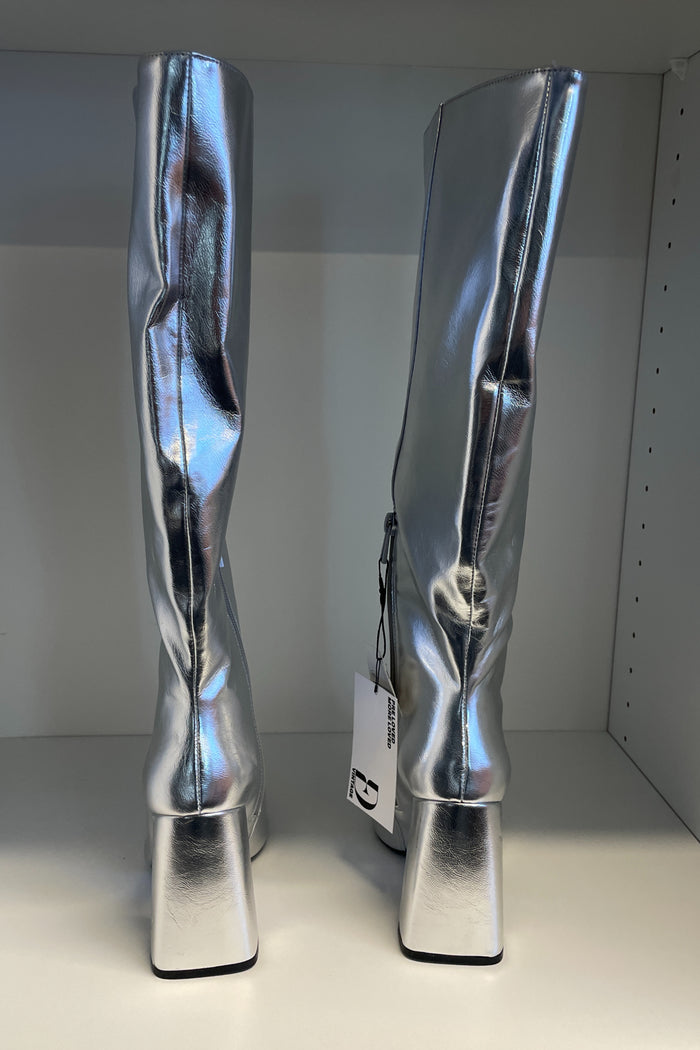 Zara Silver Knee High Boot image 2