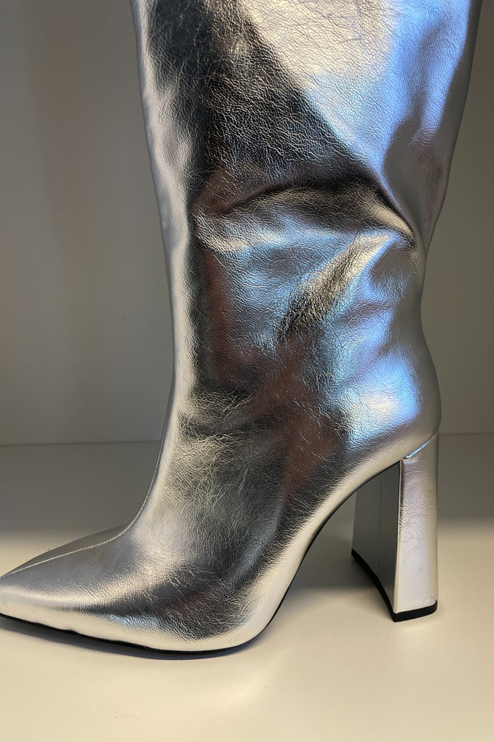 Zara Silver Knee High Boot image 3
