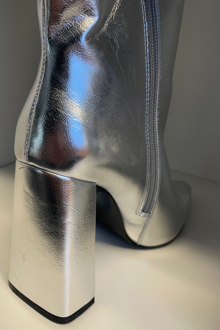 Zara Silver Knee High Boot image 4