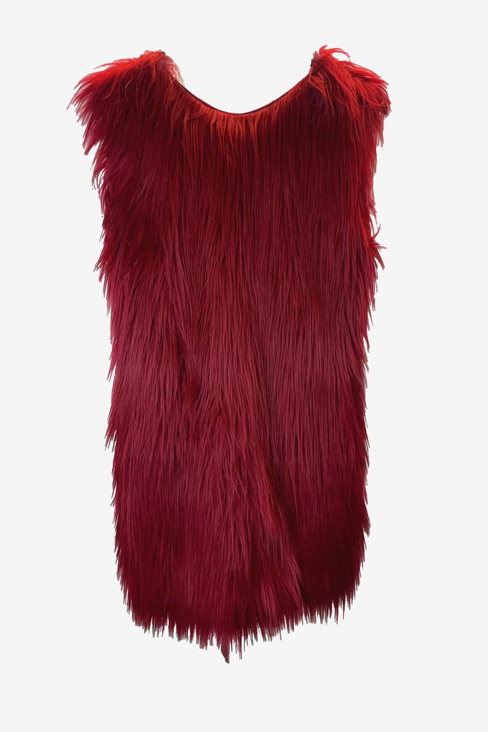 Zara Studio Faux Fur Rust Mini Dress
