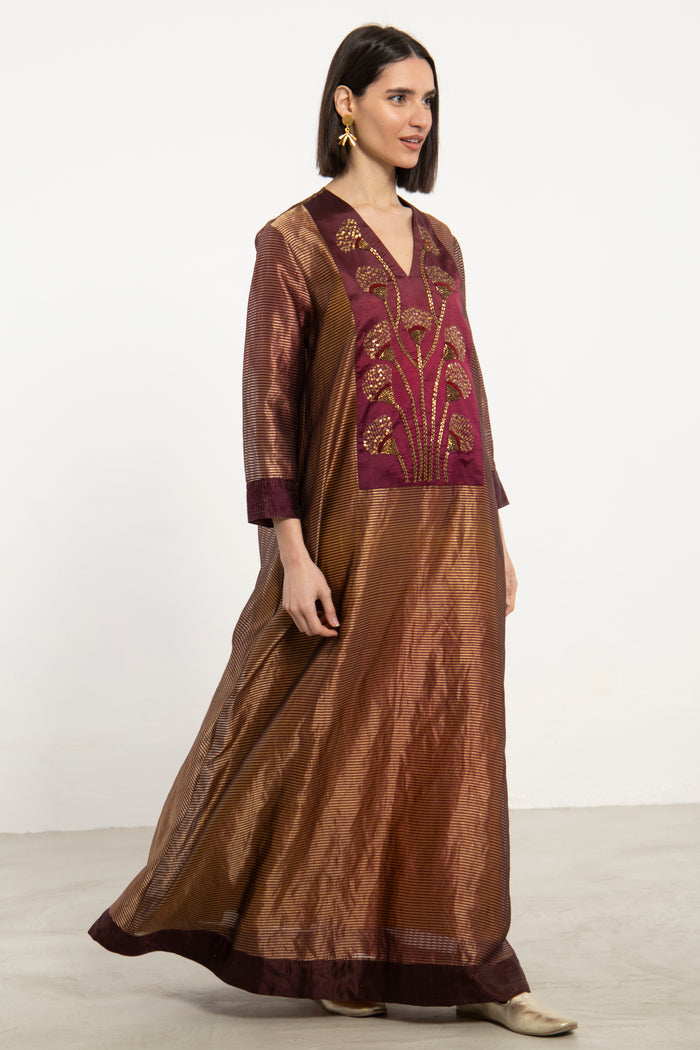 Zein Silk Embroidered Dress