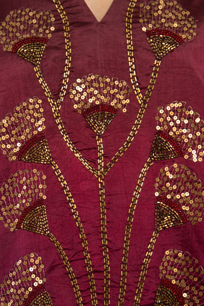 Zein Silk Embroidered Dress