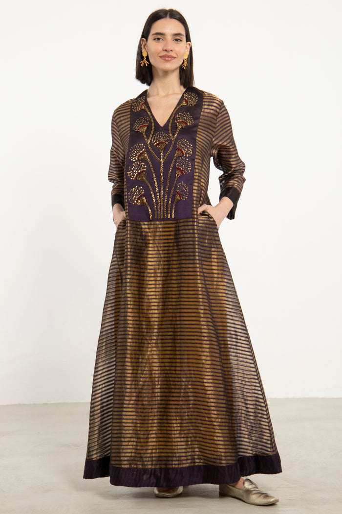 Zein Silk Embroidered Dress
