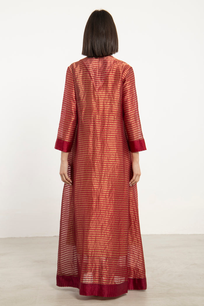 Zein Silk Embroidered Red Dress