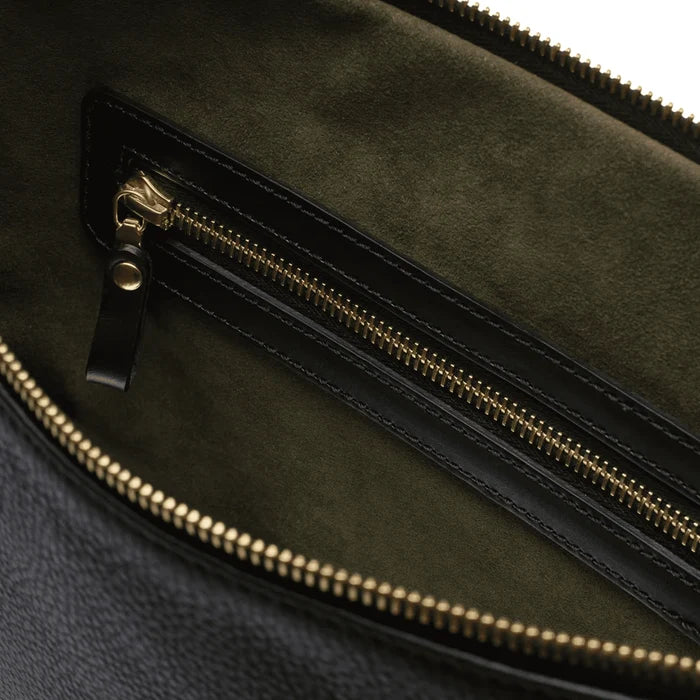 Zippered Leather Laptop Folio – Full-Grain 16-Inch Work Portfolio